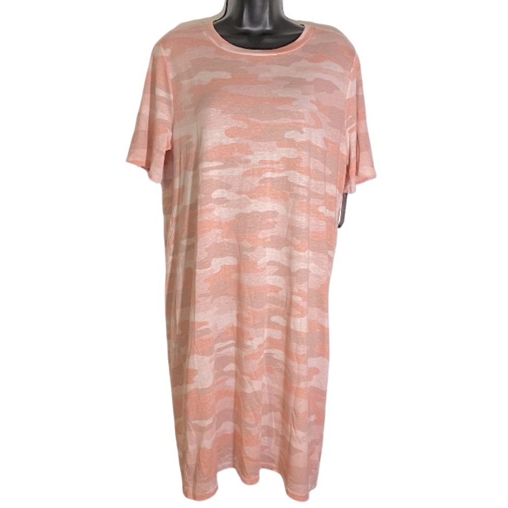 Lucky Brand Mini Dress Soft Jersey Knit Short Sleeve Pink Cloud Women’s Medium
